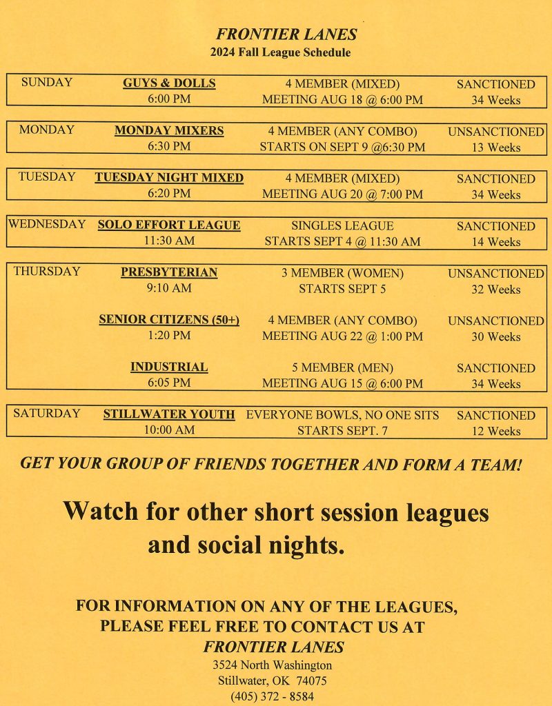 league schedule