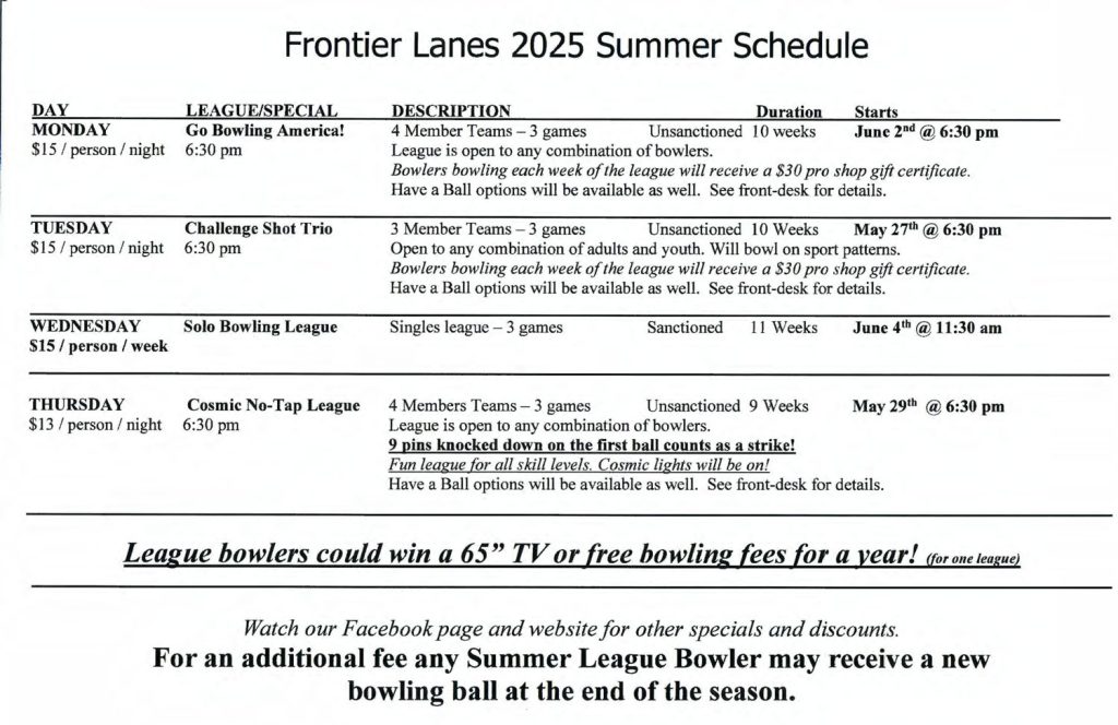 league schedule